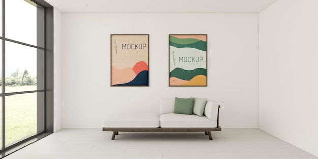 Minimalistisches Innensortiment mit Rahmenmodell