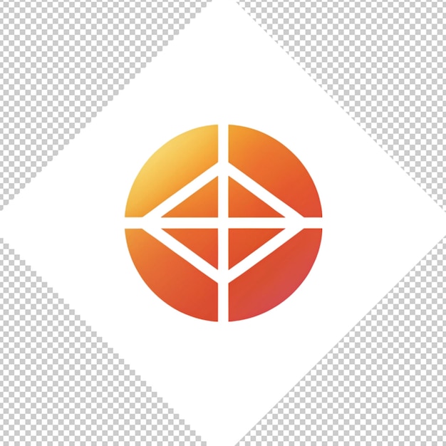 PSD minimalistisches logo auf durchsichtigem hintergrund
