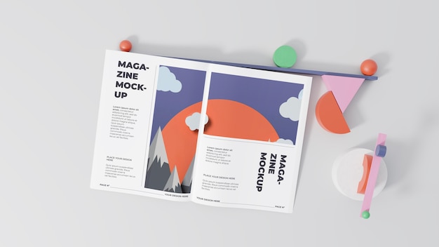 Minimalistisches magazin-mock-up-sortiment