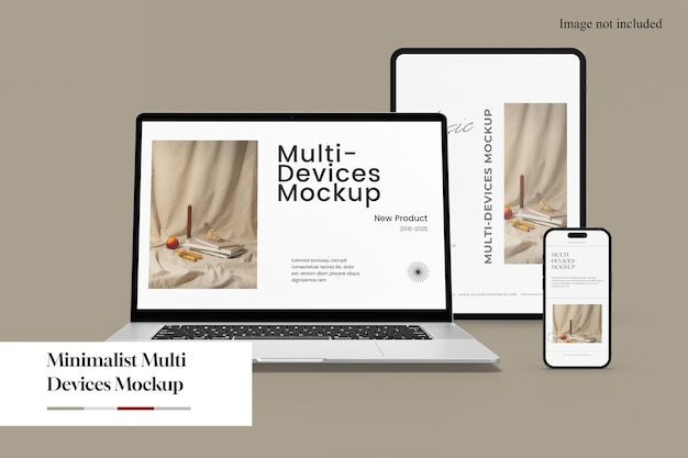 Minimalistisches MultiDevices-Mockup zur Präsentation Ihres UI-Designs für Kunden