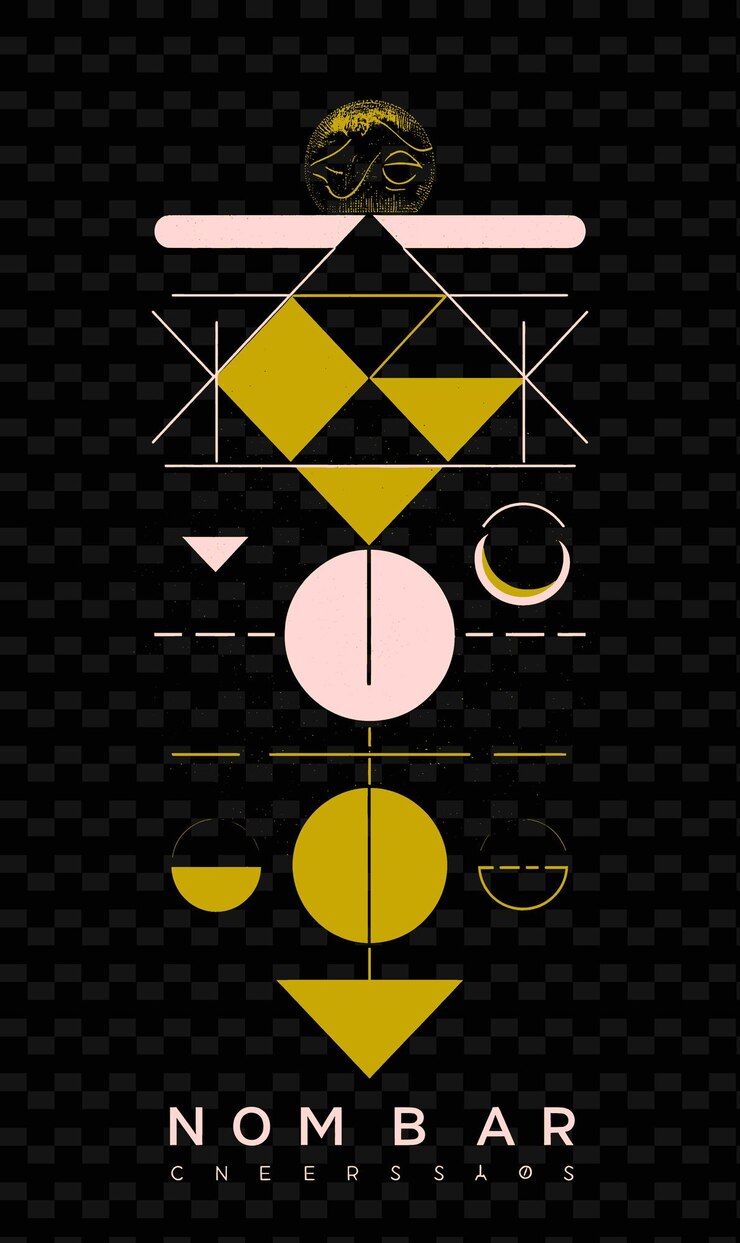 PSD minimalistisches poster mit einfachen formen und kräftigen farben geometrie kreative illustration ideen designs