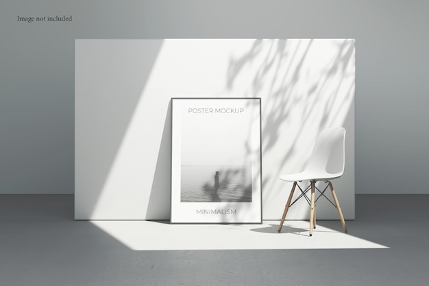 Minimalistisches poster und fotorahmen-mockup mit schatten