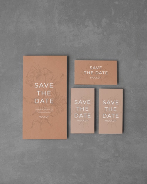 Minimalistisches save the date stationäres mockup