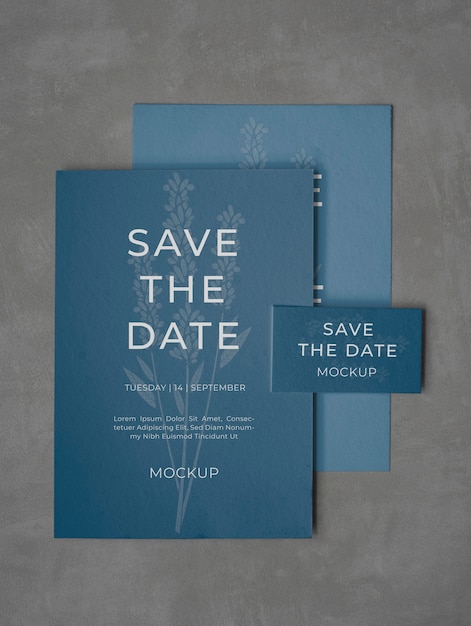 Minimalistisches save the date stationäres mockup