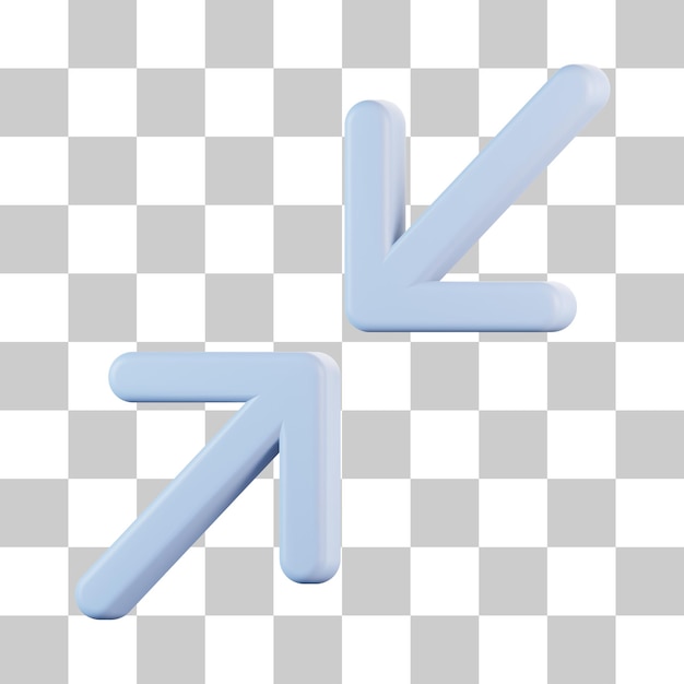 PSD minimizar flechas icono 3d