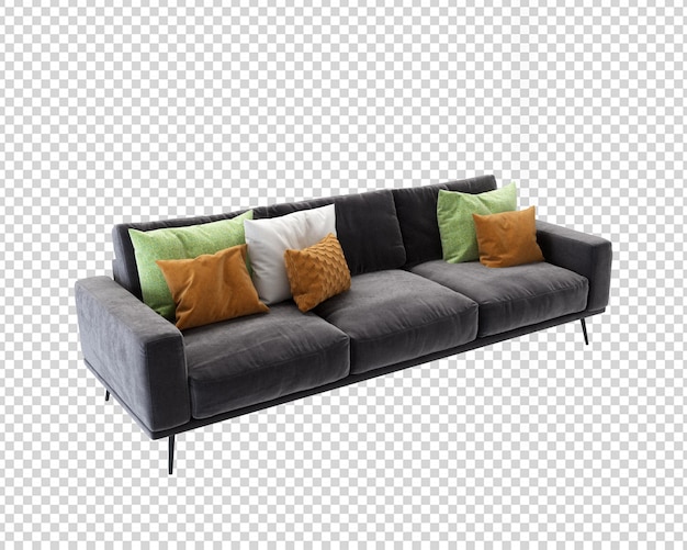 mininal modern sofa in 3d rendering isolated