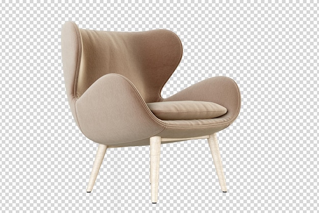 Mininal moderner Stuhl in 3D-Rendering isoliert