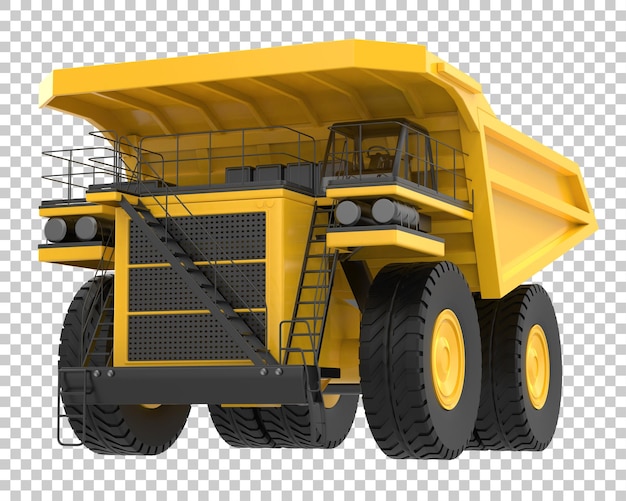 PSD mining truck auf transparentem hintergrund 3d-darstellung