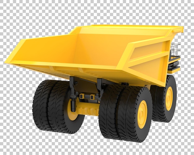 Mining truck auf transparentem hintergrund 3d-darstellung