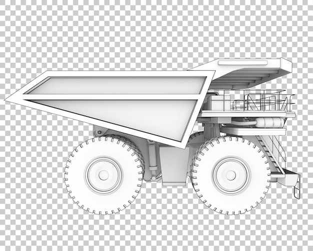 Mining truck on transparent background 3d rendering illustration