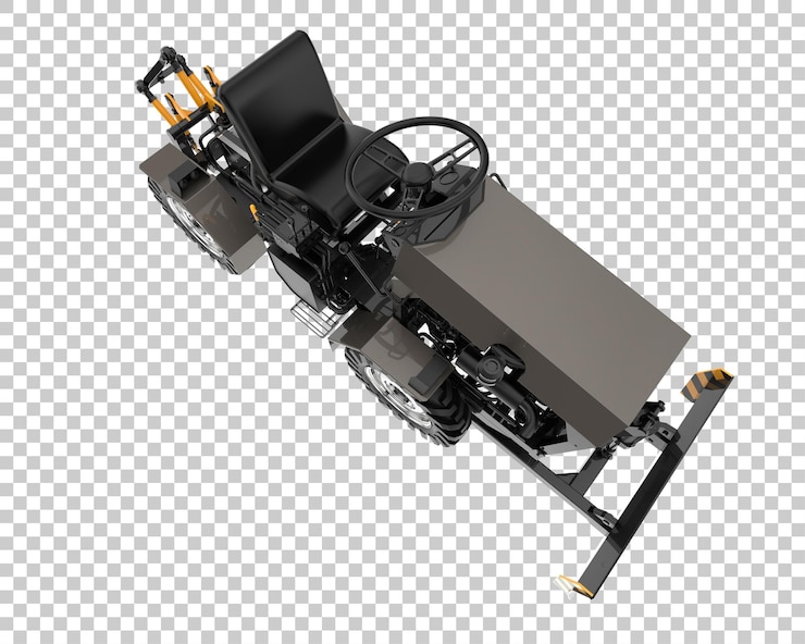 PSD minitractor aislado sobre fondo transparente ilustración de renderizado 3d