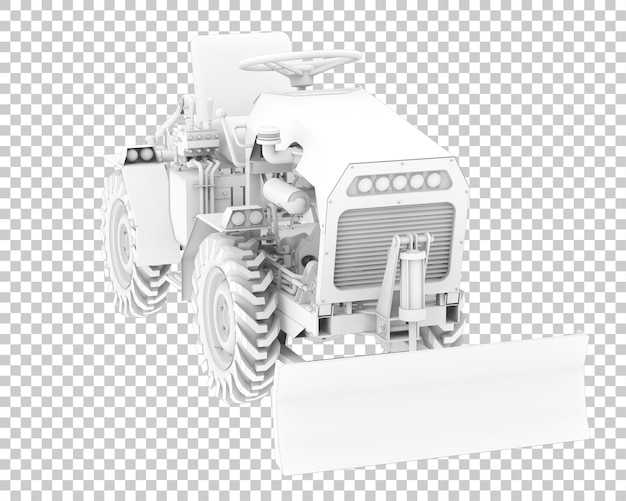 Minitractor aislado sobre fondo transparente Ilustración de renderizado 3d