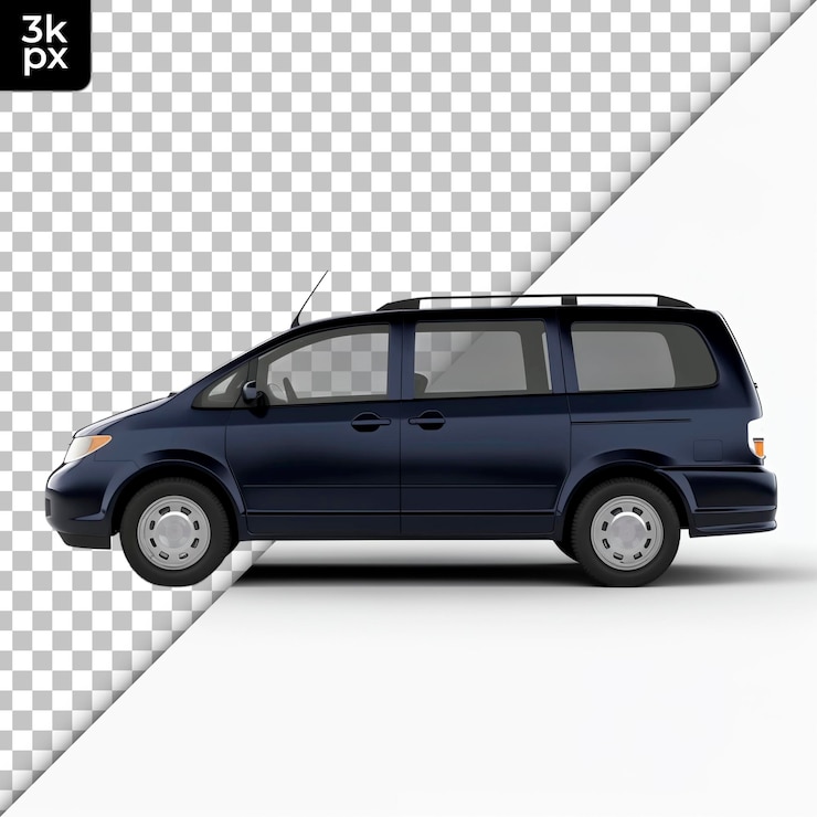PSD una minivan aislada en un fondo transparente