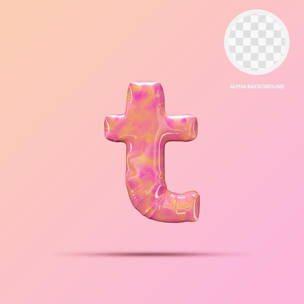 Minúscula t Lollipop Render 3D