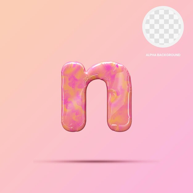 Minúsculas n Lollipop Render 3D