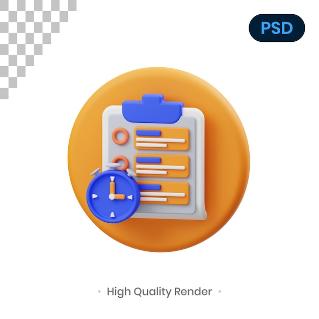 PSD minuterie illustration de rendu 3d premium psd