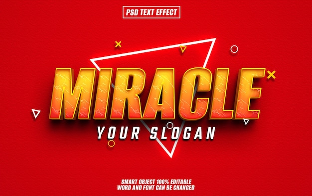 miracle text effect font tipografia modificabile testo 3d