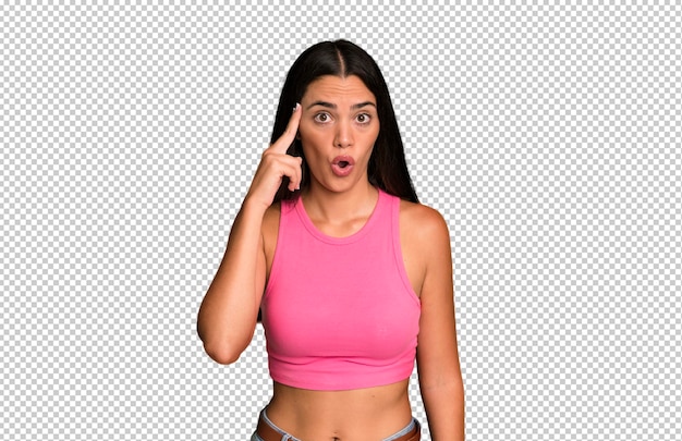 Mirando sorprendido con la boca abierta conmocionado al darse cuenta de una nueva idea o concepto