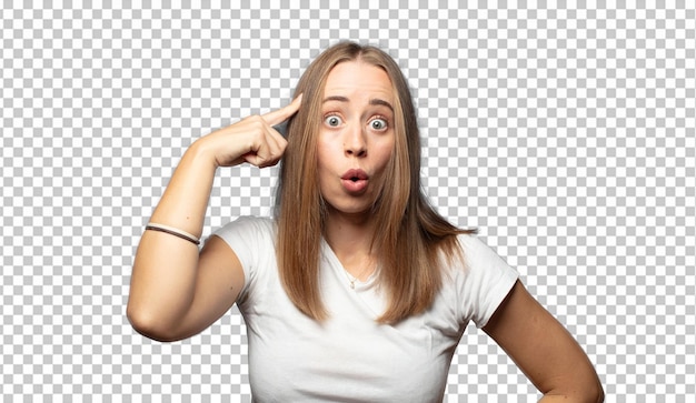 mirando sorprendido boquiabierto sorprendido al darse cuenta de una nueva idea o concepto de pensamiento