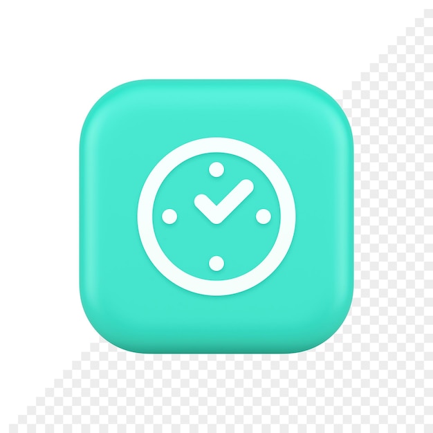 Mirar el botón de control de tiempo reloj despertador verificación de fecha límite diseño de aplicación web icono realista 3d
