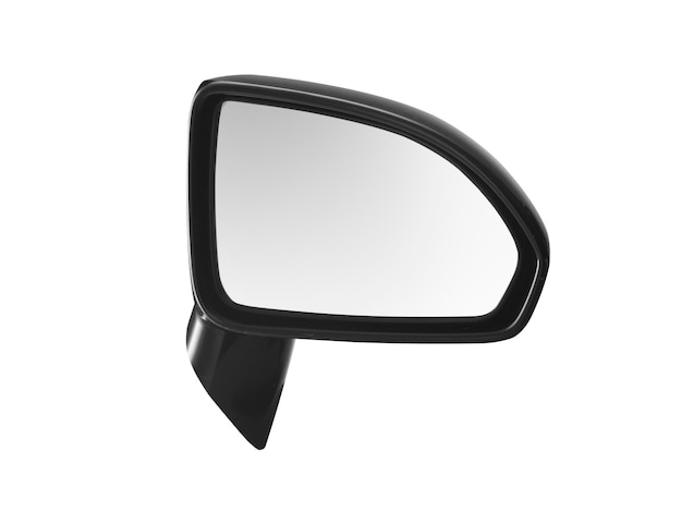 miroir arrière latéral sur un fond transparent de voiture