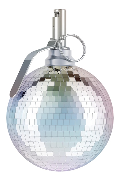 Mirror disco ball come granata rendering 3D isolato su sfondo trasparente