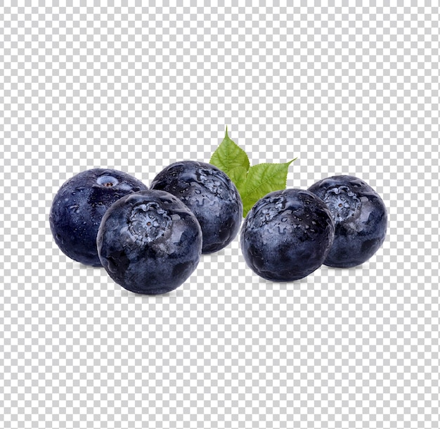 Mirtilo fresco com gotas isoladas PSD Premium