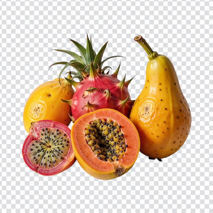 PSD mischen sie ein isoliertes obstbild mit einem durchsichtigen hintergrund