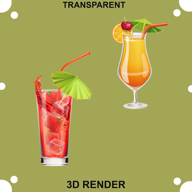 Mischen Sie Fruchtsaft mit durchsichtigem Hintergrund