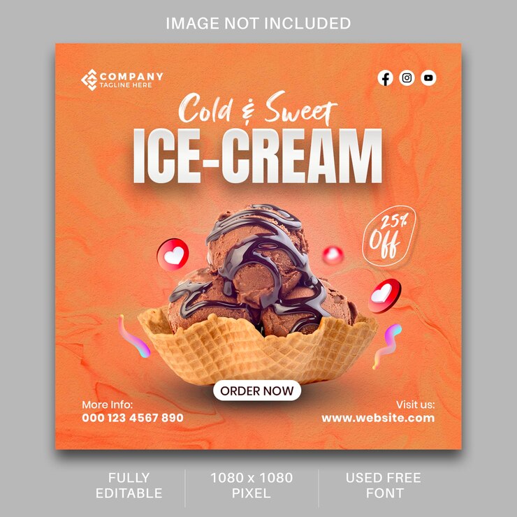 mise en page de conception de modèle de poste Instagram alimentaire avec fond d'éléments graphiques bannière de médias sociaux