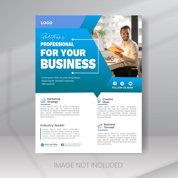 PSD mise en page minimale de la brochure et modèle d'affiche de flyers commerciaux de rapport moderne