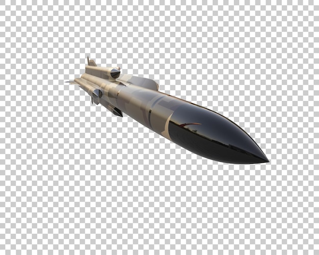 El misil aislado en el fondo de la ilustración de renderización 3D