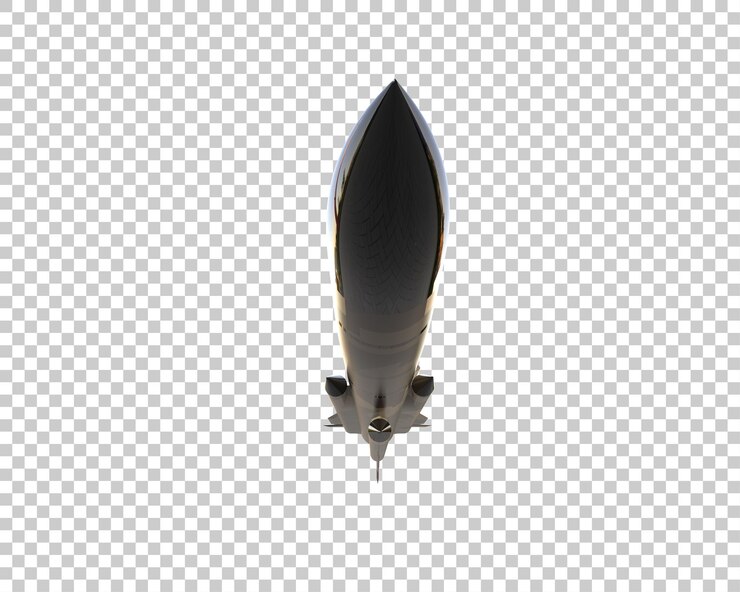 PSD el misil aislado en el fondo de la ilustración de renderización 3d