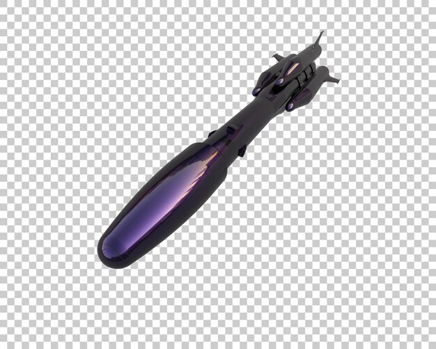 El misil aislado en el fondo de la ilustración de renderización 3D