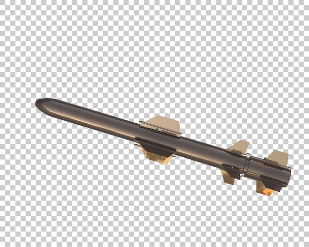 El misil aislado en el fondo de la ilustración de renderización 3D