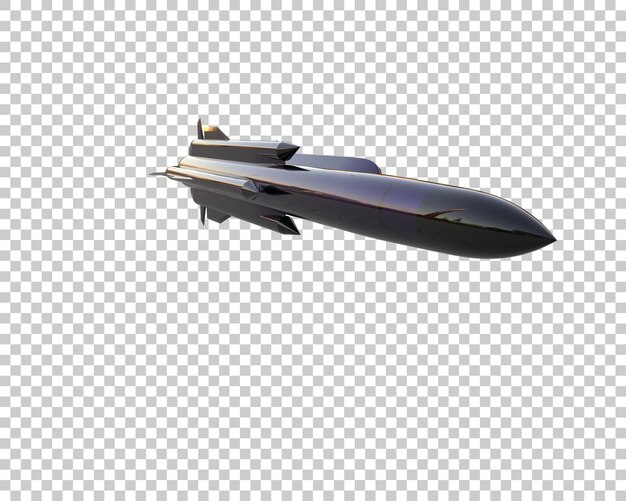 El misil aislado en el fondo de la ilustración de renderización 3D