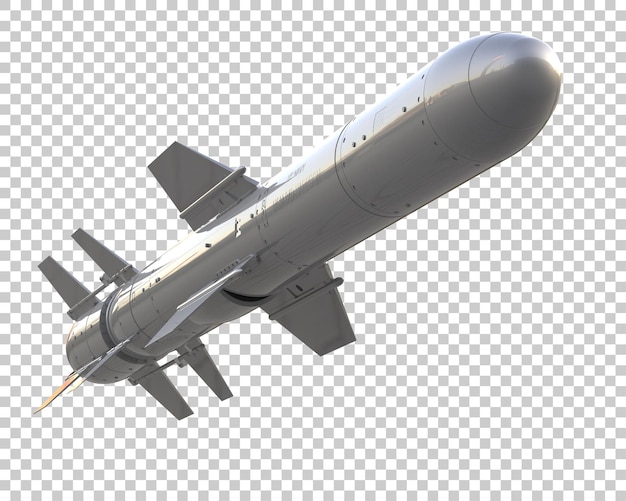 El misil aislado en el fondo de la ilustración de renderización 3D