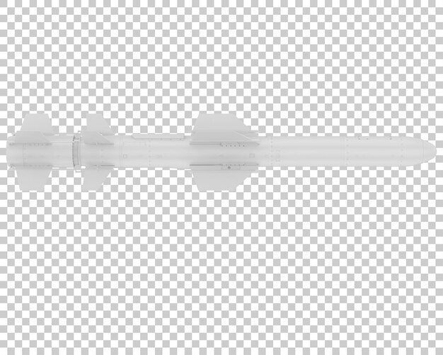Misil en la ilustración de renderizado 3d de fondo transparente