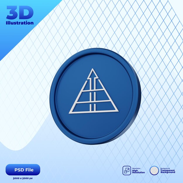 PSD missão básica do ícone de renderização 3d