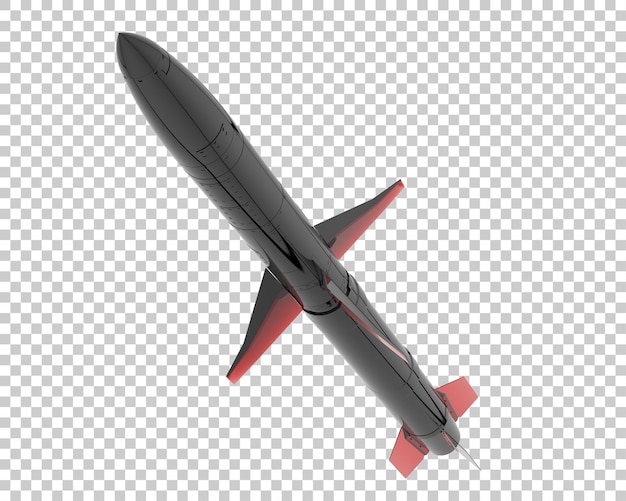 PSD missile sur fond transparent illustration de rendu 3d