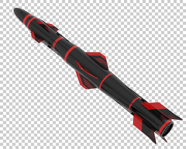 PSD missile sur fond transparent illustration de rendu 3d