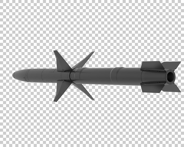 Missile sur fond transparent illustration de rendu 3d
