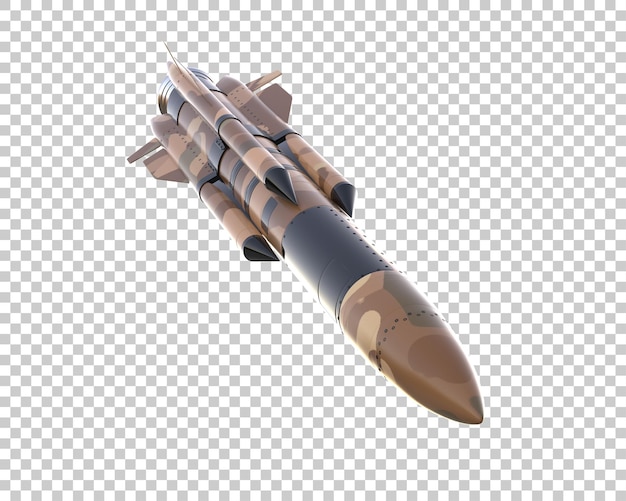 Missile isolato sullo sfondo illustrazione di rendering 3D
