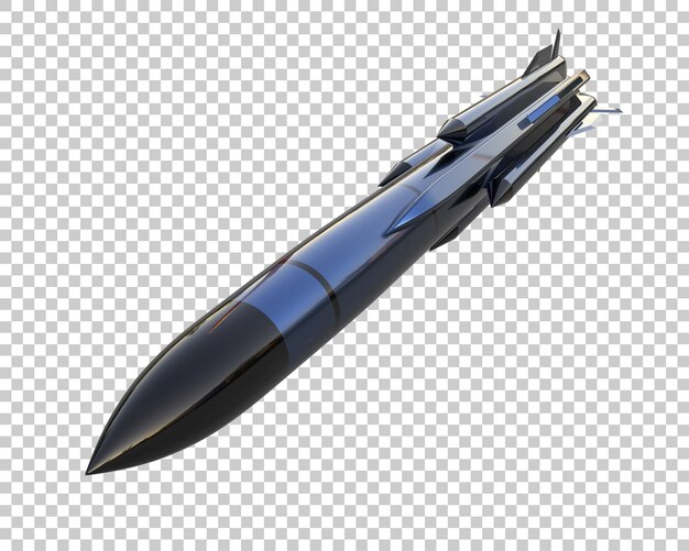 Missile isolato sullo sfondo illustrazione di rendering 3D