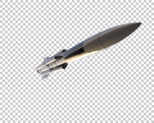 Missile isolato sullo sfondo illustrazione di rendering 3D