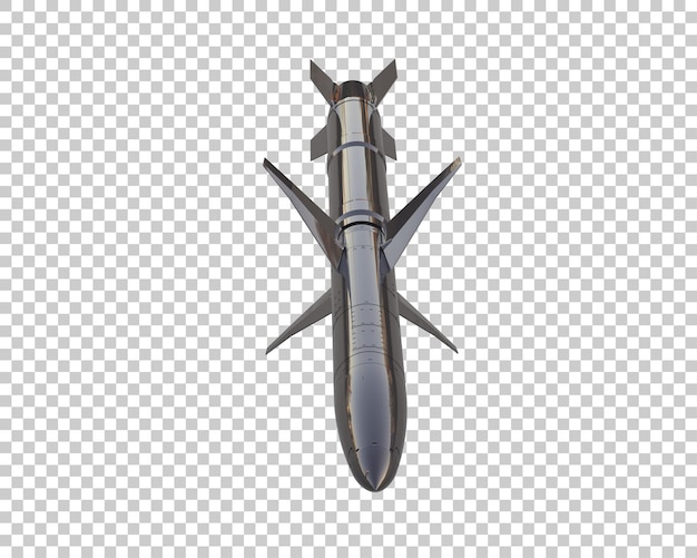 Missile isolé sur le fond illustration de rendu 3D