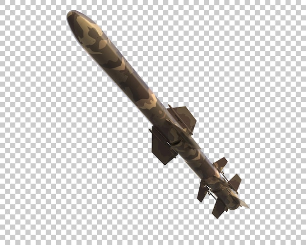 Missile isolé sur le fond illustration de rendu 3D