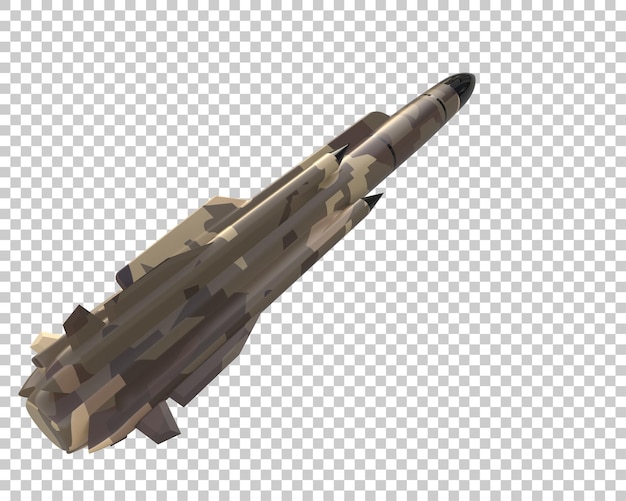 Missile isolé sur le fond illustration de rendu 3D