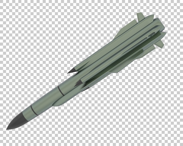 Missile su sfondo trasparente 3d rendering illustrazione