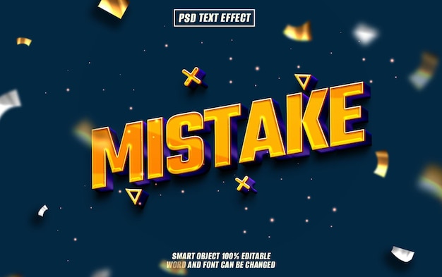 mistake text effect font editable typography 3d text